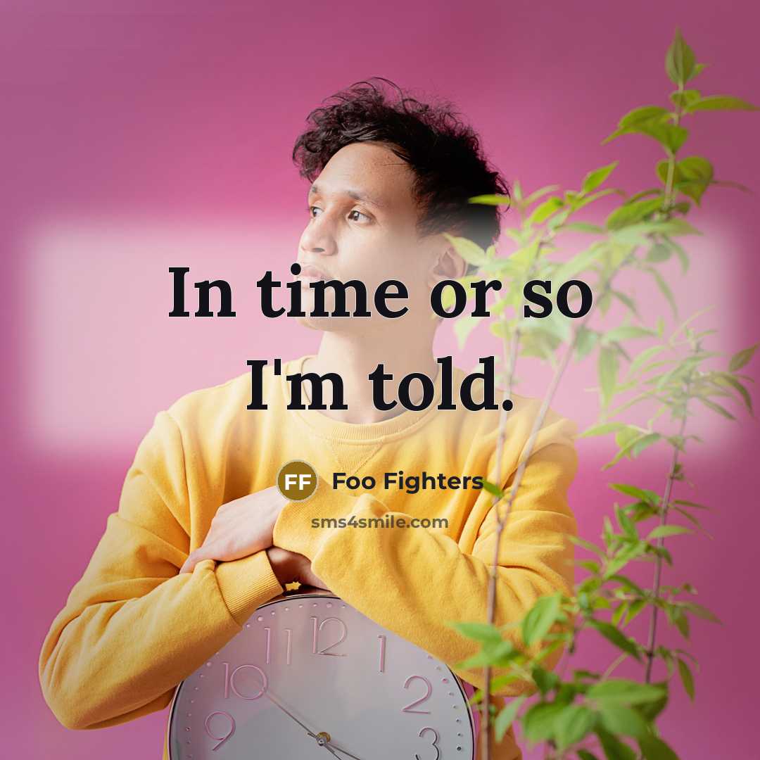 “In time or so I'm told.” quote by Foo Fighters