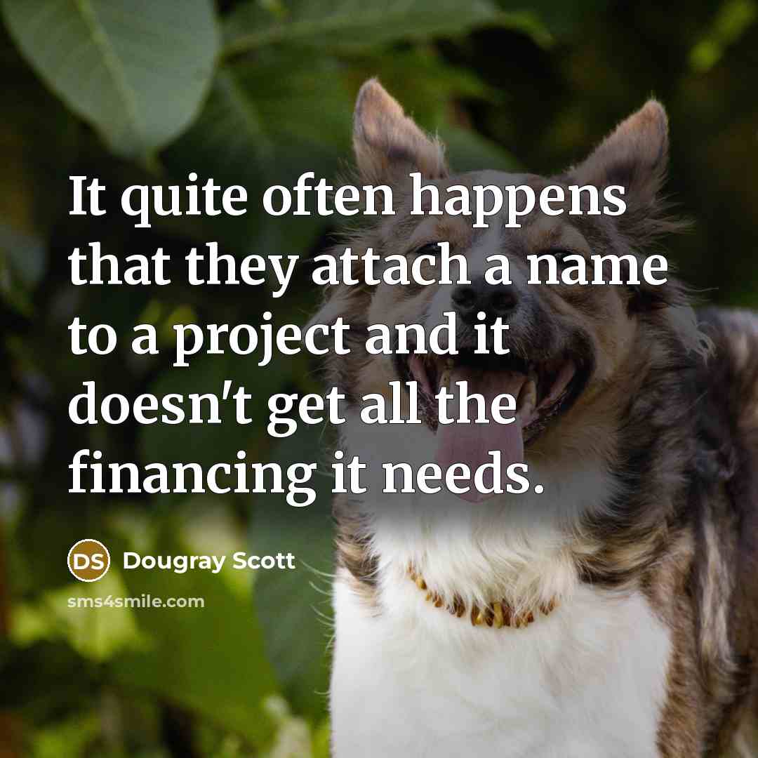 “It quite often happens that they attach a name to a project and it doesn't get all the financing it needs.” quote by Dougray Scott