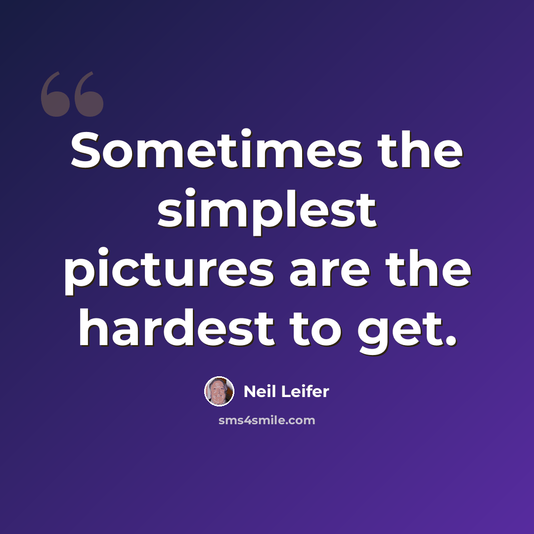 “Sometimes the simplest pictures are the hardest to get.” quote by Neil Leifer