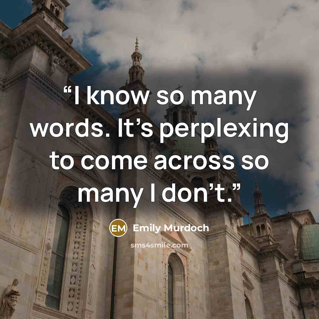 “I know so many words. It's perplexing to come across so many I don't.” quote by Emily Murdoch