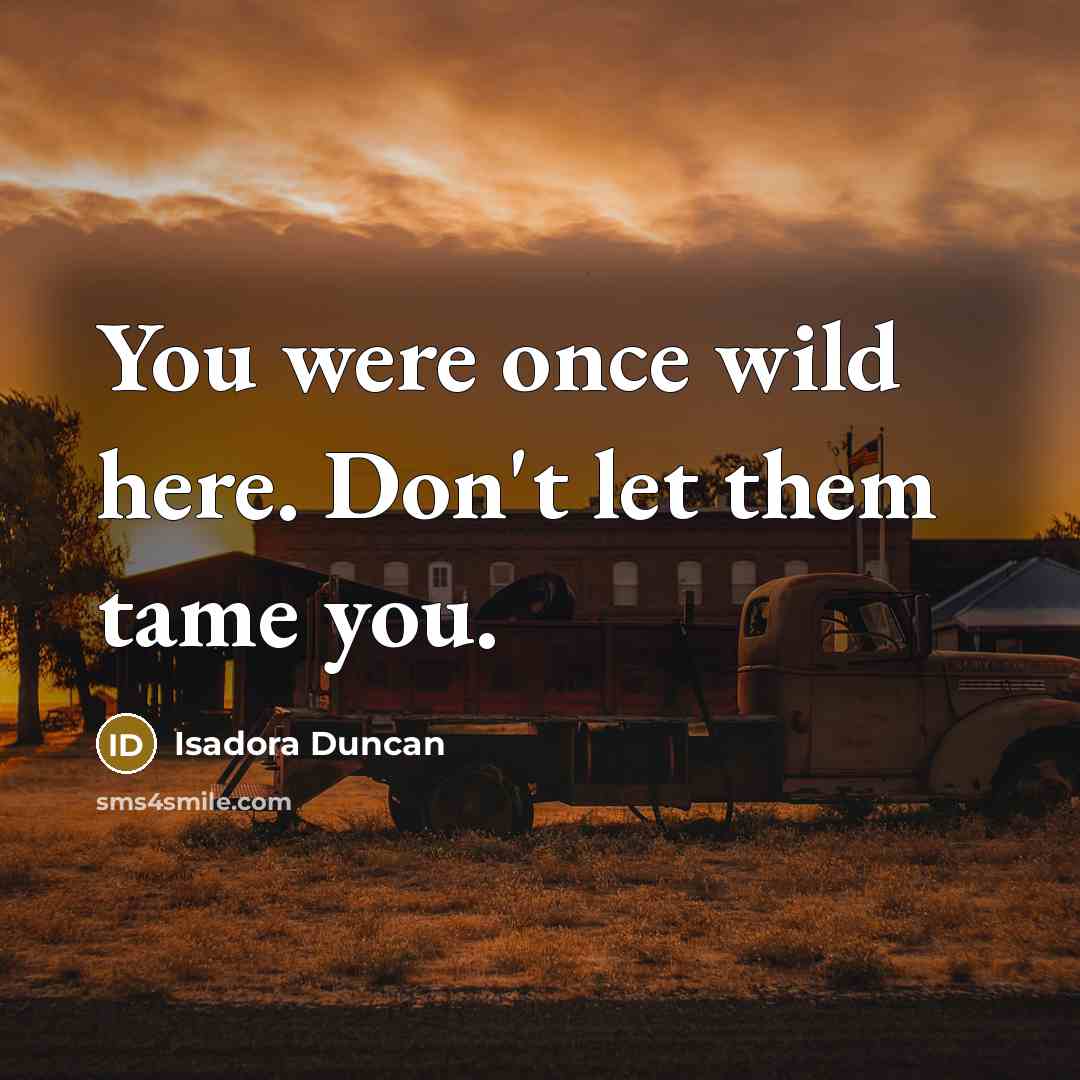 “You were once wild here. Don't let them tame you.” quote by Isadora Duncan