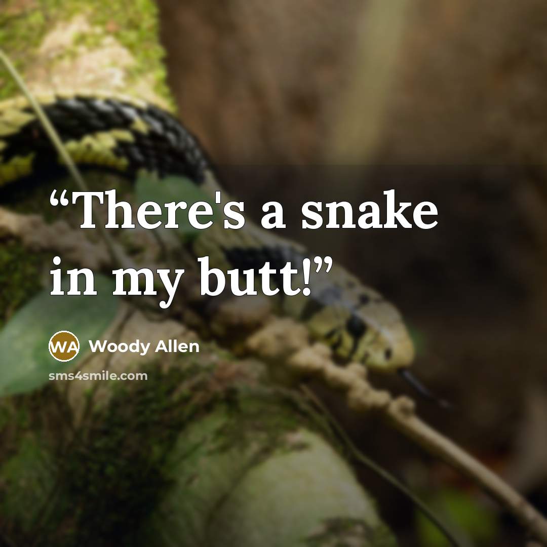 “There's a snake in my butt!” quote by Woody Allen