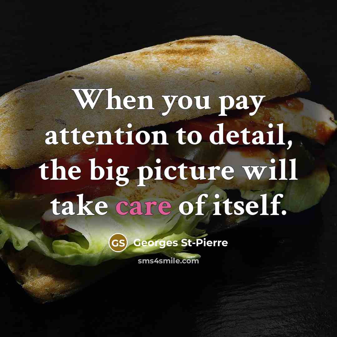 “When you pay attention to detail, the big picture will take care of itself.” quote by Georges St-Pierre
