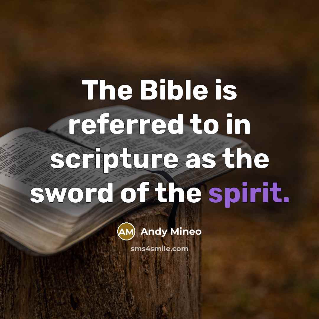 “The Bible is referred to in scripture as the sword of the spirit.” quote by Andy Mineo