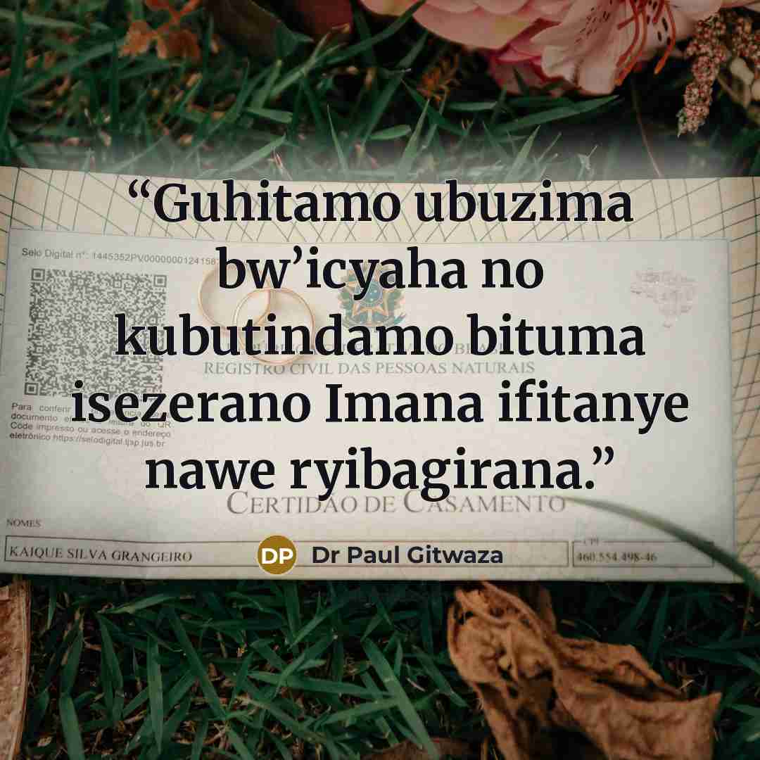“Guhitamo ubuzima bw’icyaha no kubutindamo bituma isezerano Imana ifitanye nawe ryibagirana.” quote by Dr Paul Gitwaza