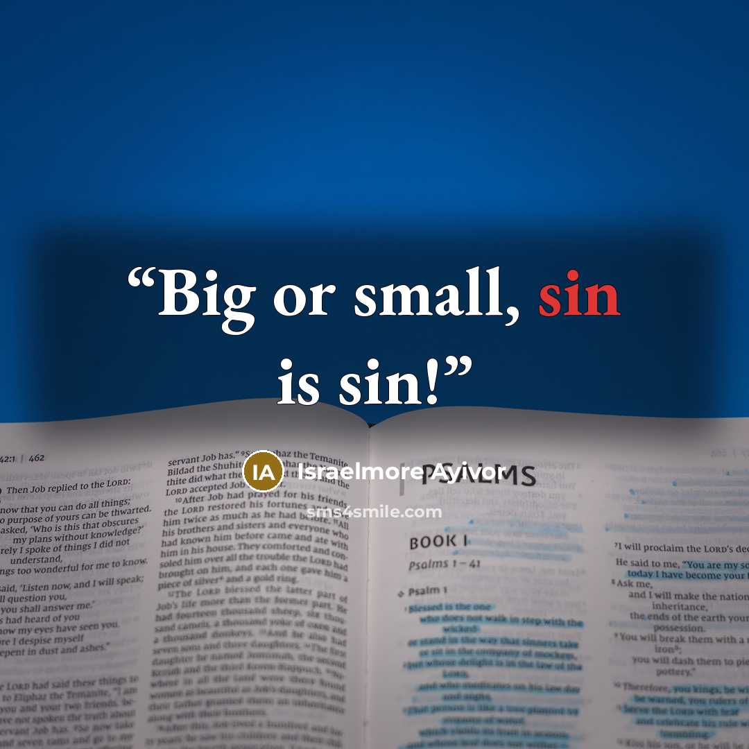 “Big or small, sin is sin!” quote by Israelmore Ayivor