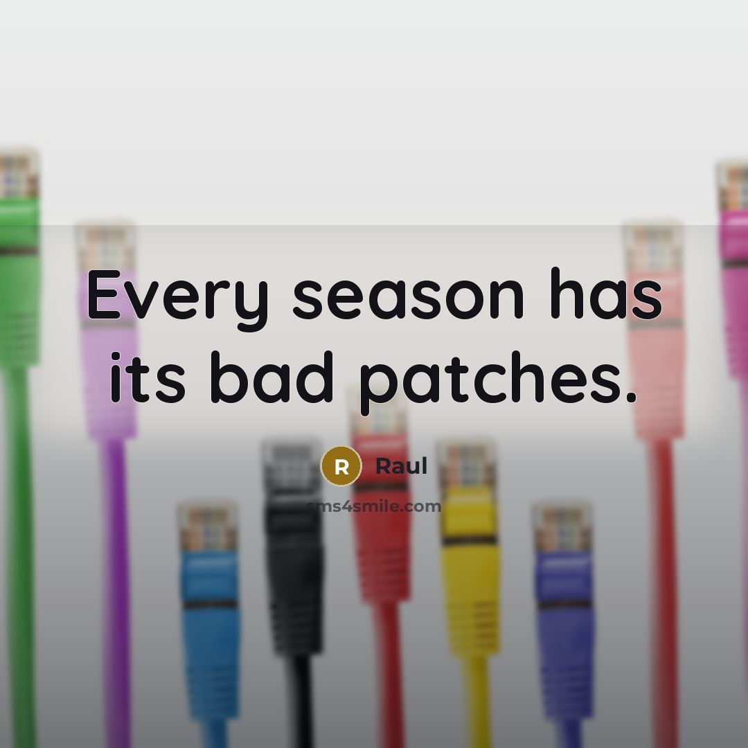 “Every season has its bad patches.” quote by Raul