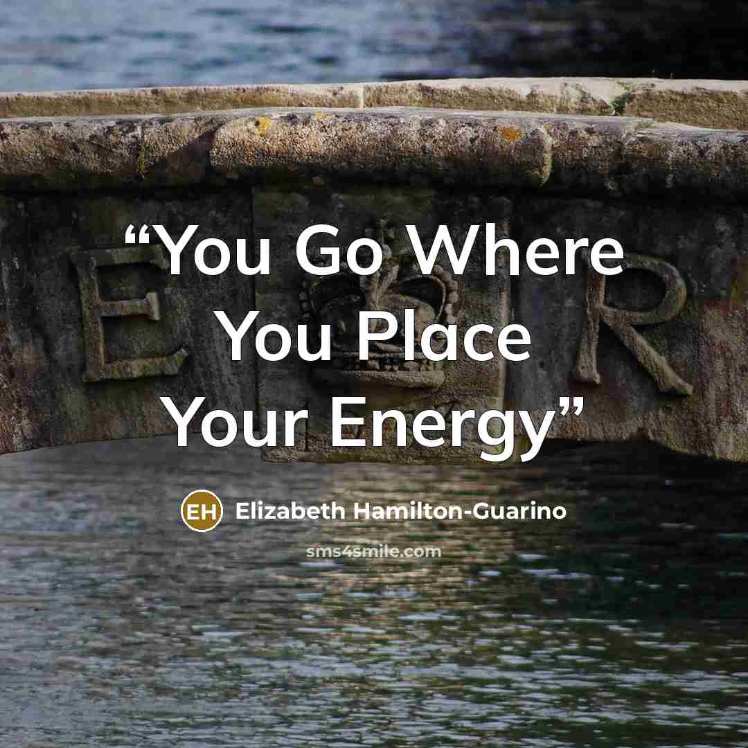 “You Go Where You Place Your Energy” quote by Elizabeth Hamilton-Guarino
