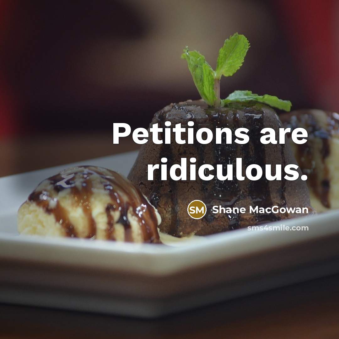 “Petitions are ridiculous.” quote by Shane MacGowan
