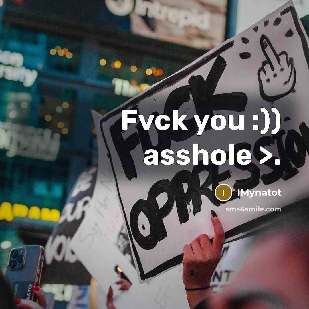 “Fvck you :)) asshole >.” quote by IMynatot