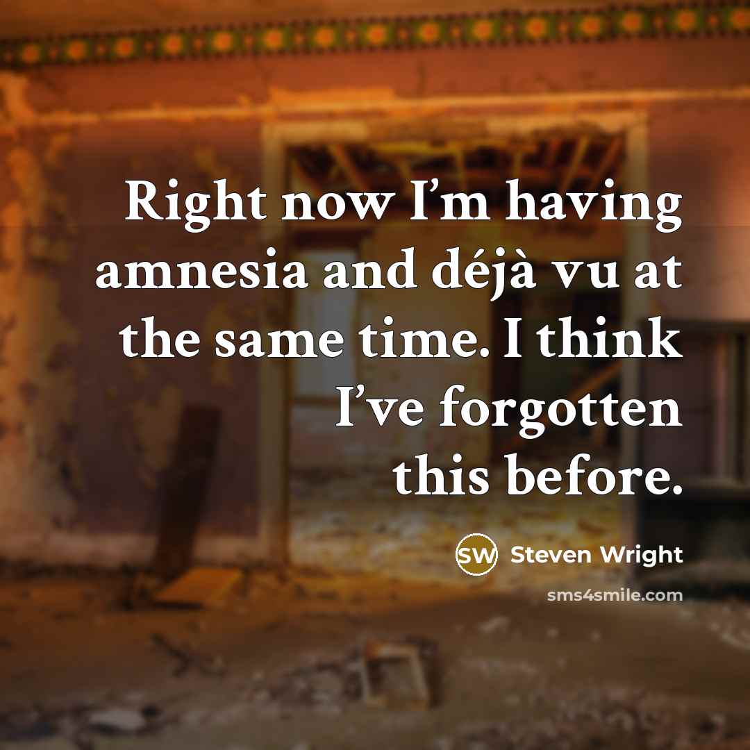 “Right now I’m having amnesia and déjà vu at the same time. I think I’ve forgotten this before.” quote by Steven Wright