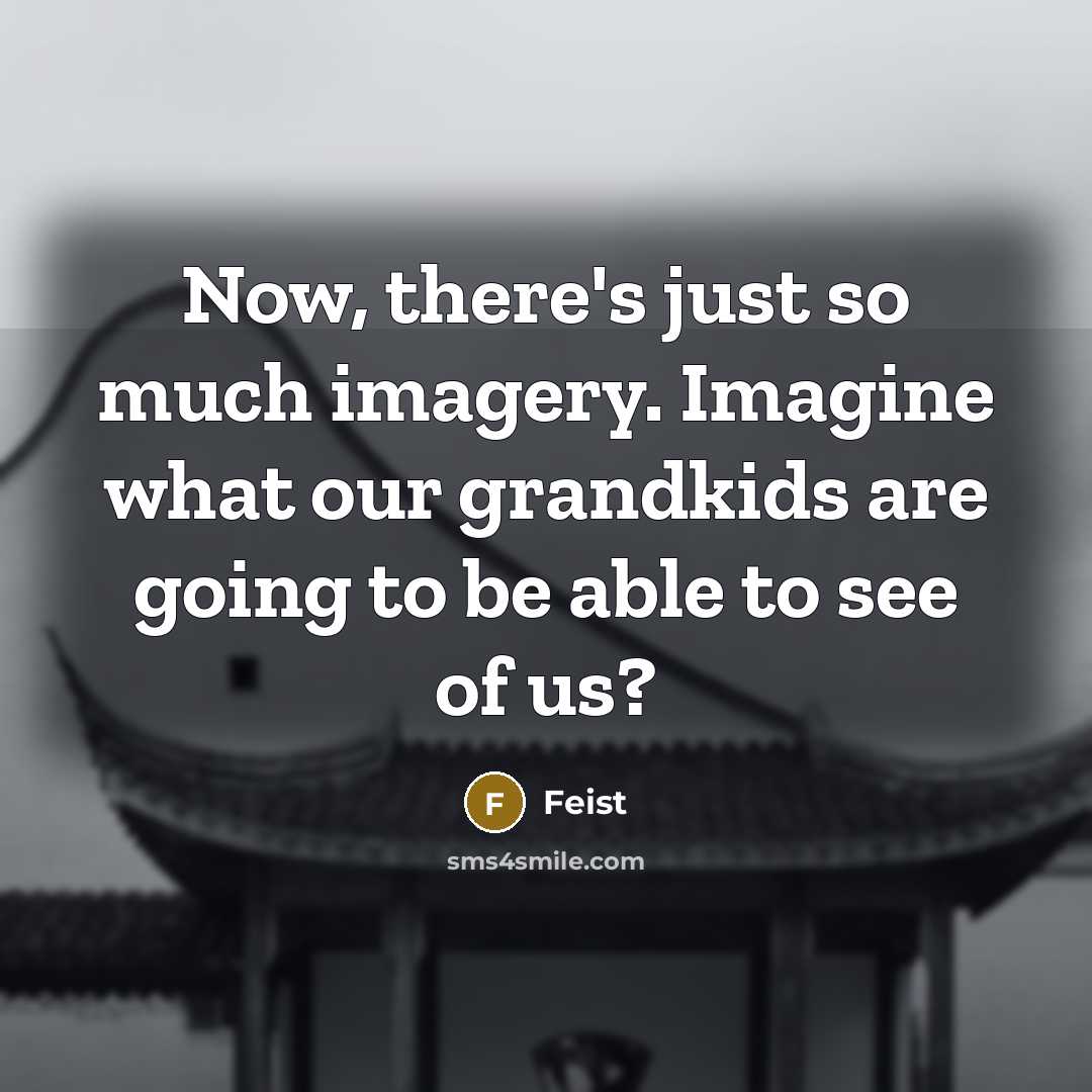 “Now, there's just so much imagery. Imagine what our grandkids are going to be able to see of us?” quote by Feist