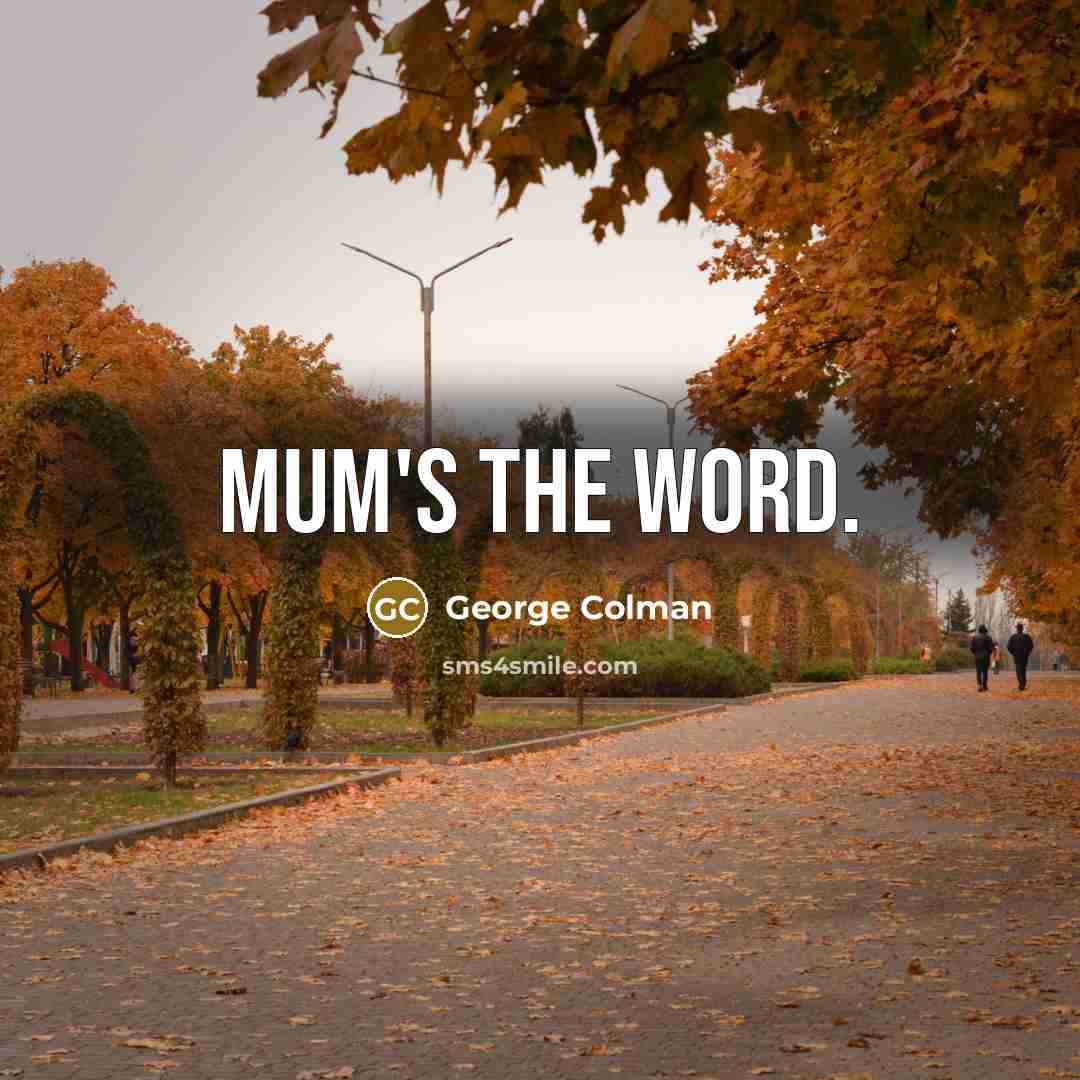 “Mum's the word.” quote by George Colman