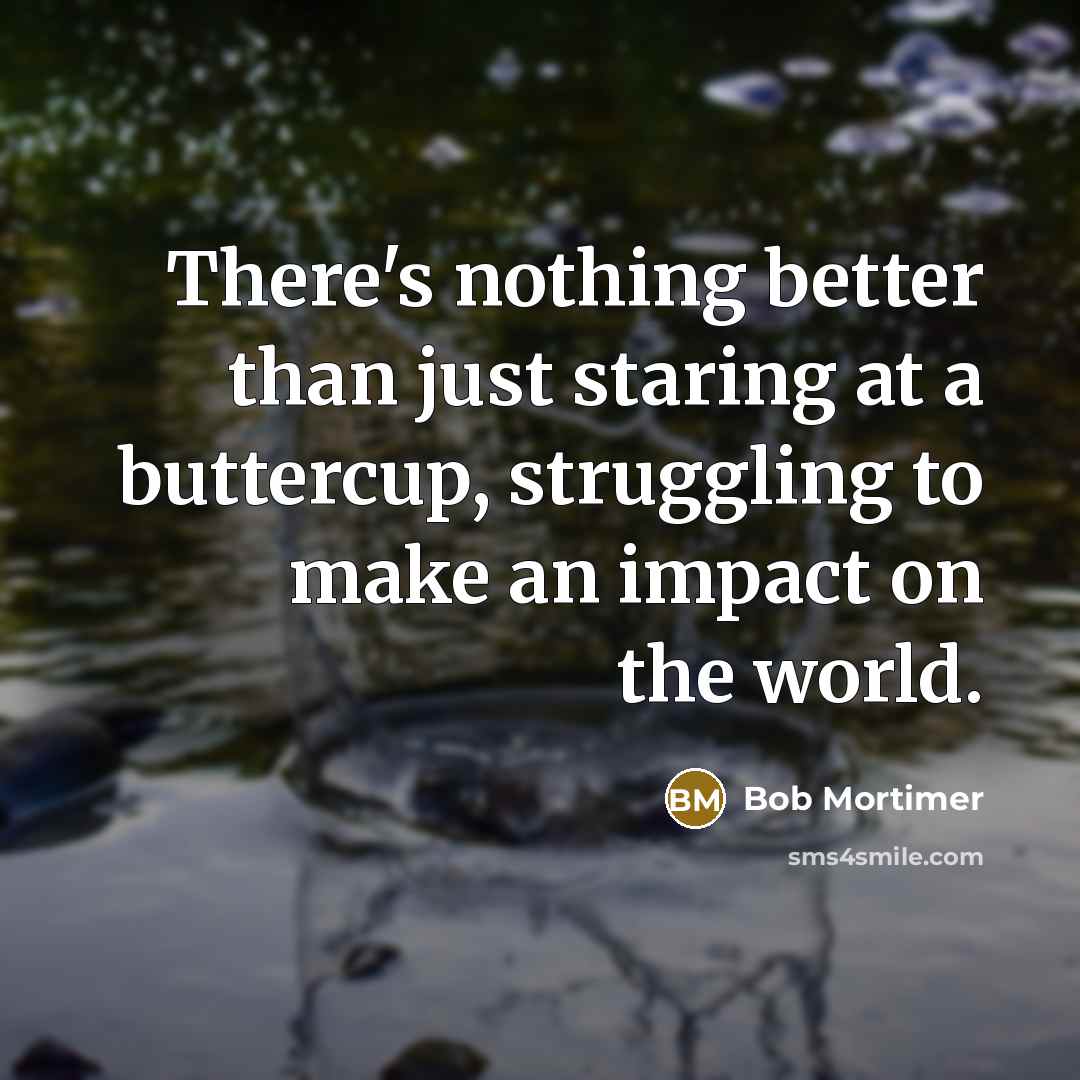 “There's nothing better than just staring at a buttercup, struggling to make an impact on the world.” quote by Bob Mortimer