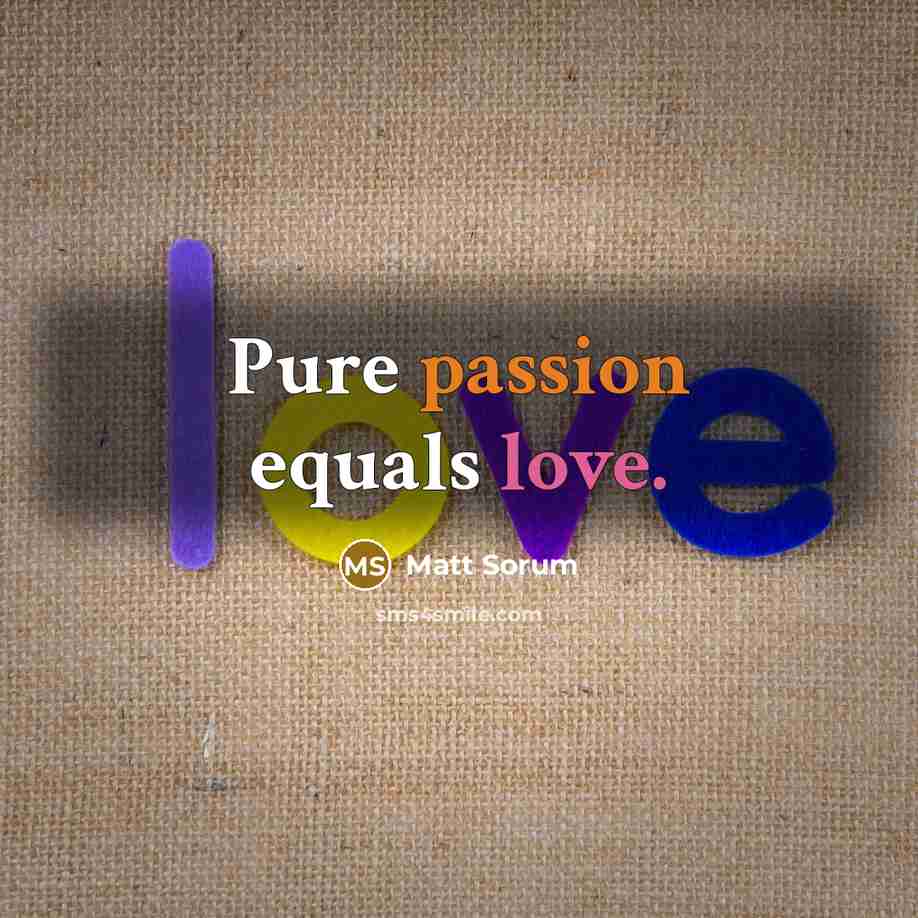 “Pure passion equals love.” quote by Matt Sorum