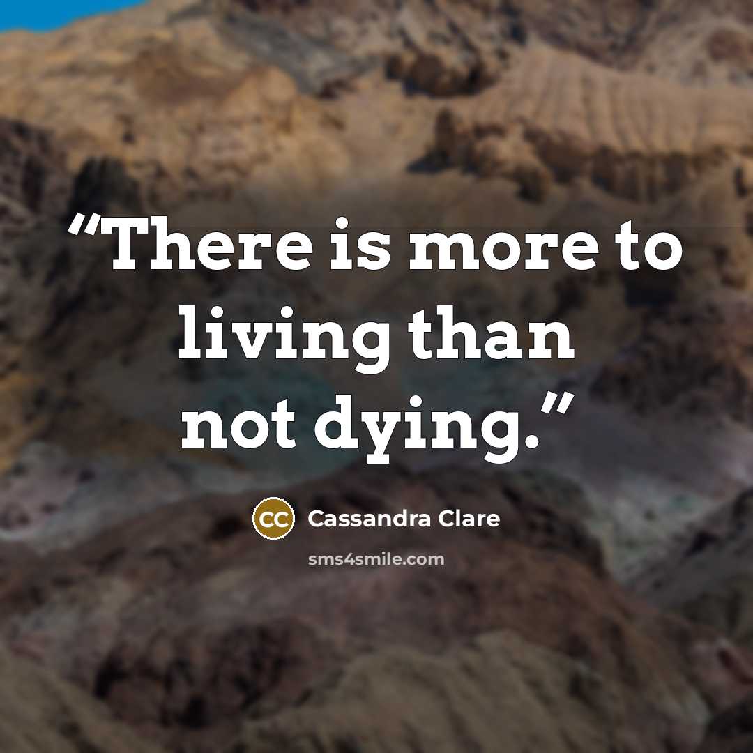 “There is more to living than not dying.” quote by Cassandra Clare