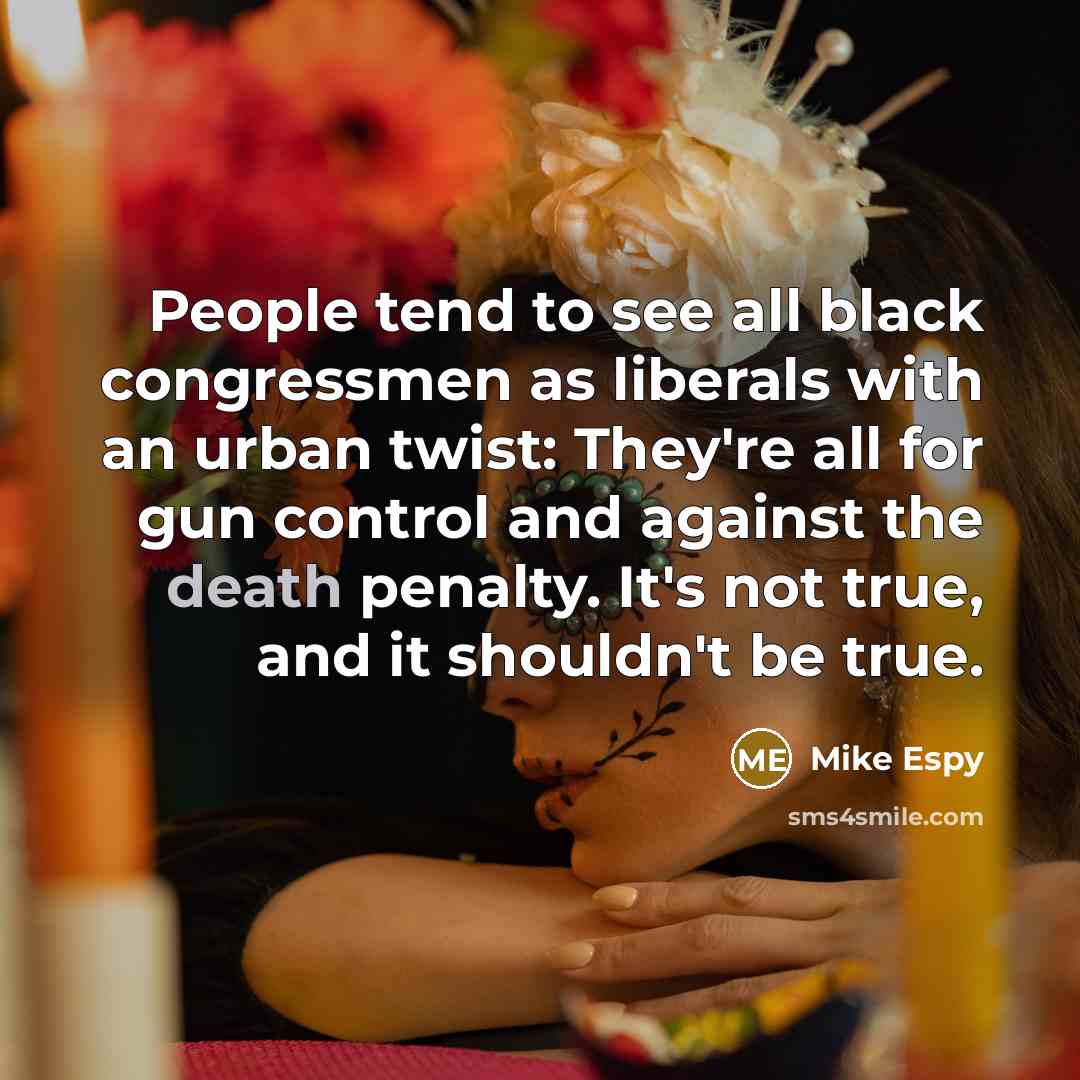 “People tend to see all black congressmen as liberals with an urban twist: They're all for gun control and against the death penalty. It's not true, and it shouldn't be true.” quote by Mike Espy