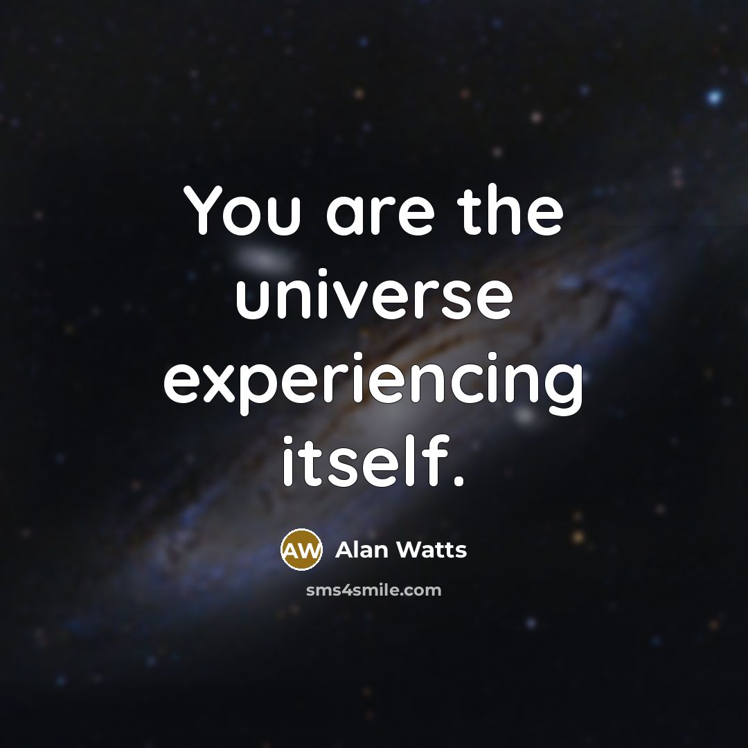 “You are the universe experiencing itself.” quote by Alan Watts