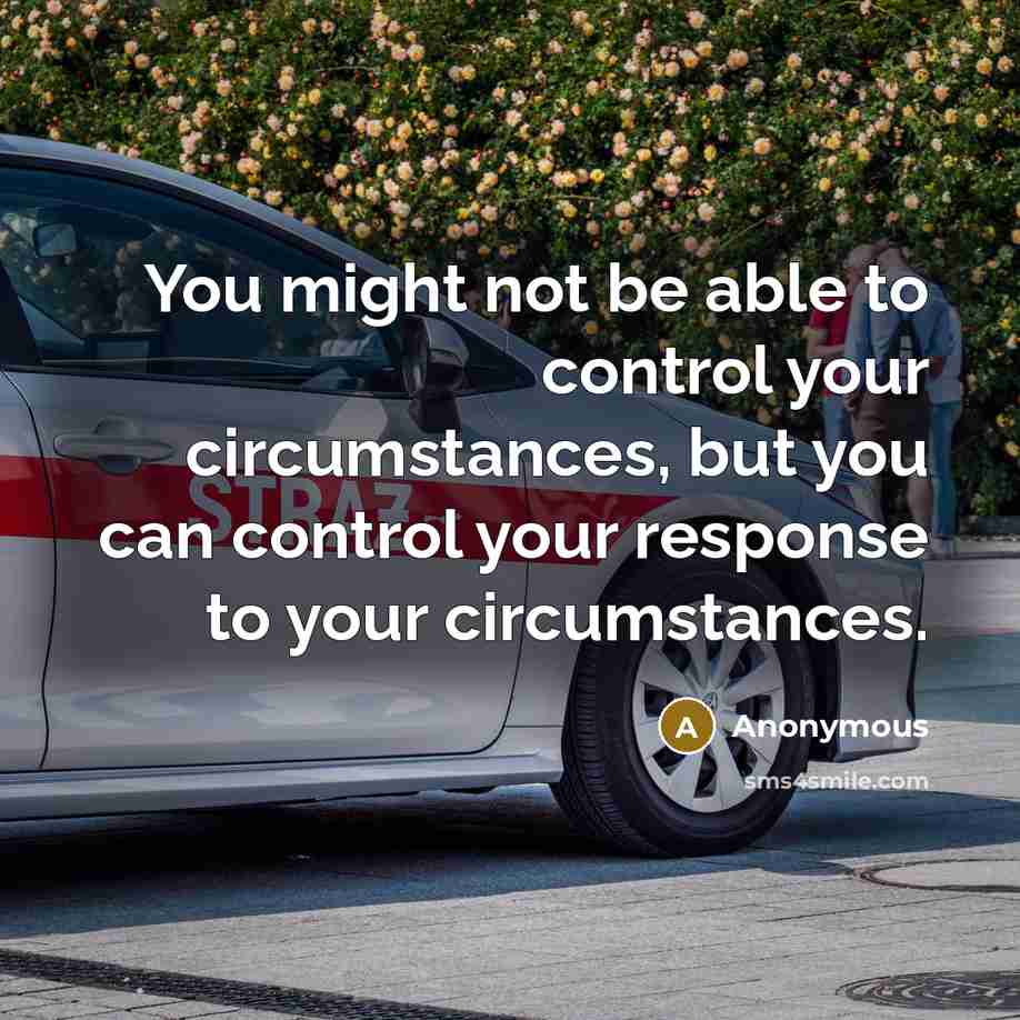 “You might not be able to control your circumstances, but you can control your response to your circumstances.” quote by Anonymous