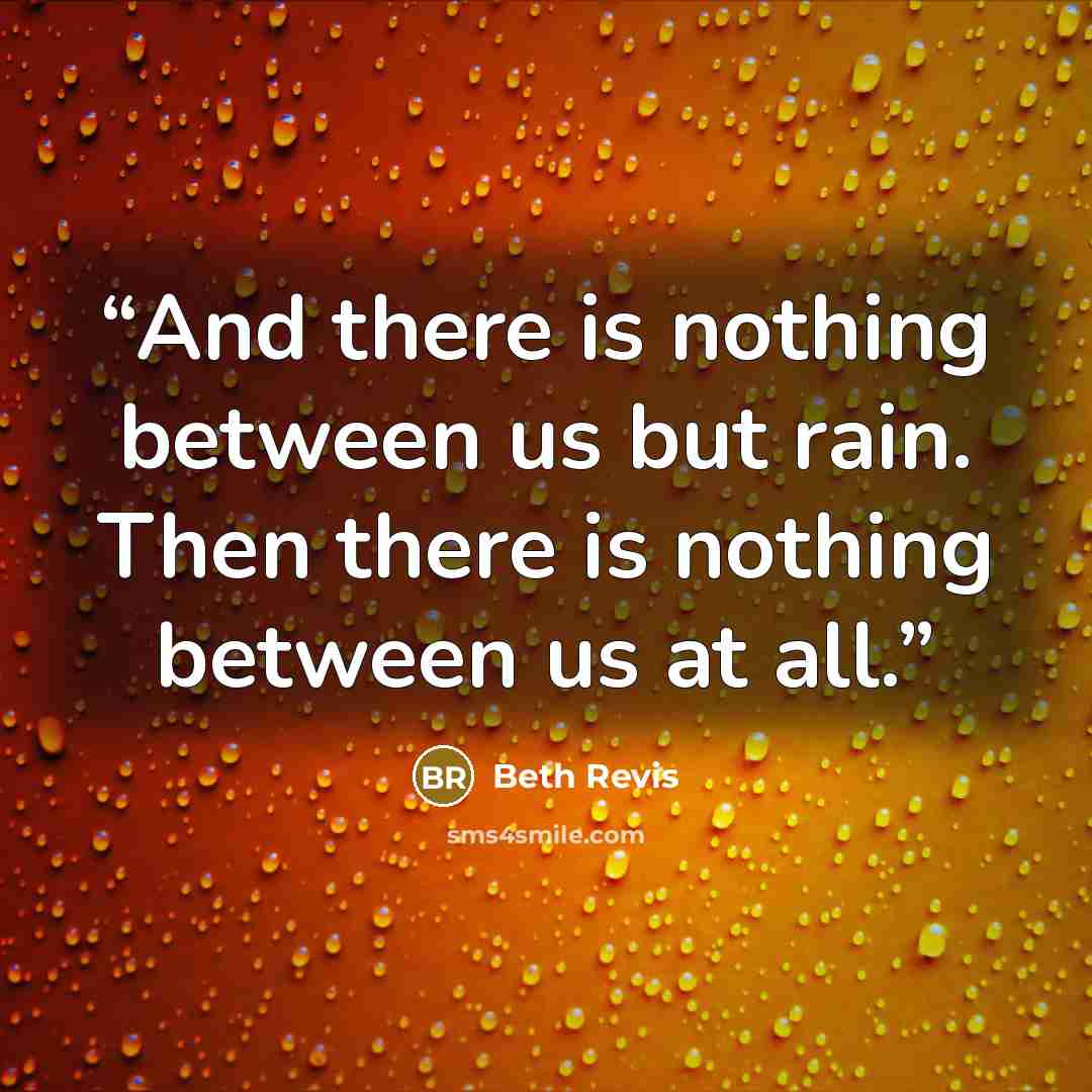 “And there is nothing between us but rain. Then there is nothing between us at all.” quote by Beth Revis