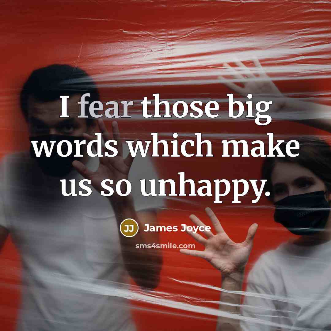 “I fear those big words which make us so unhappy.” quote by James Joyce