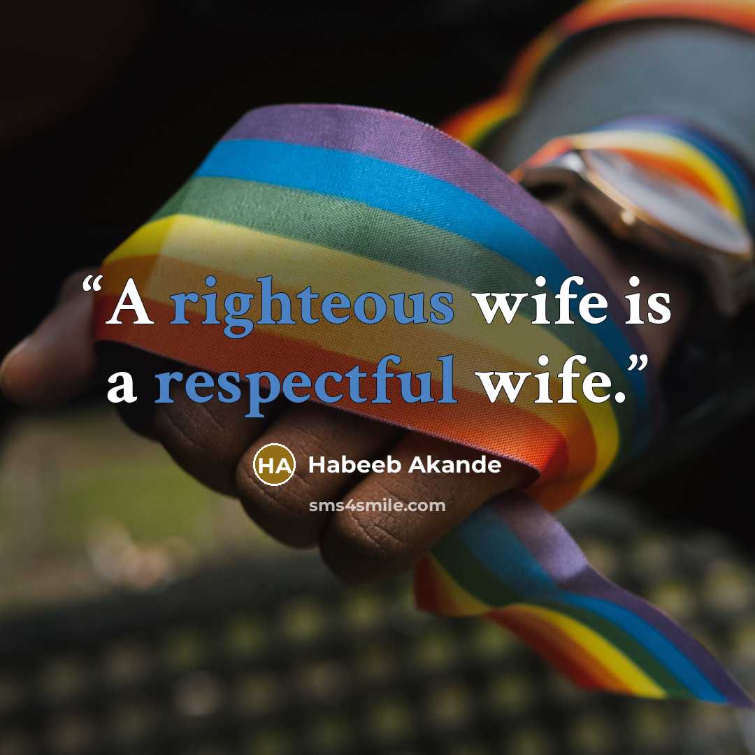“A righteous wife is a respectful wife.” quote by Habeeb Akande