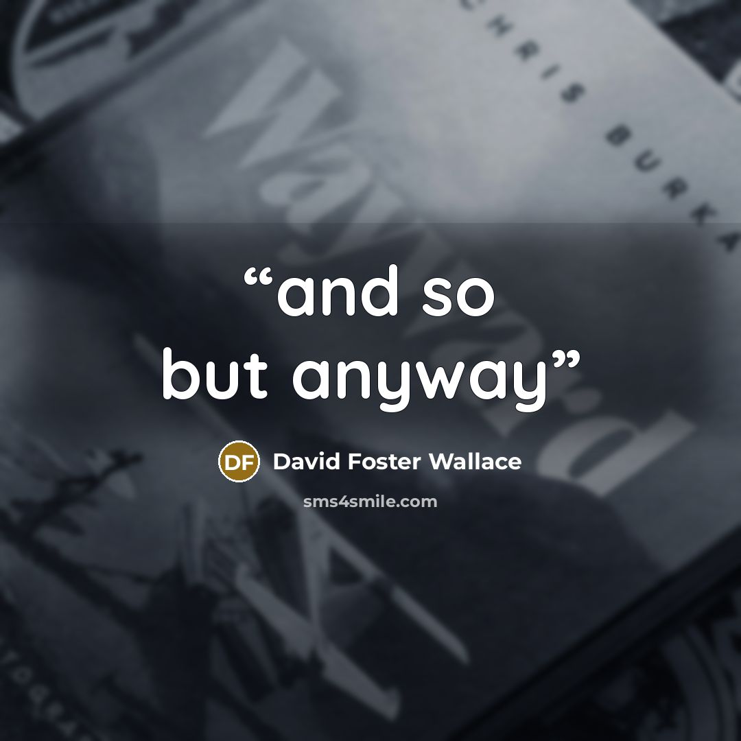 “and so but anyway” quote by David Foster Wallace