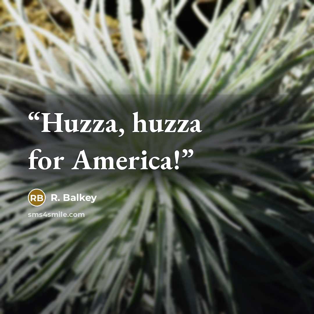 “Huzza, huzza for America!” quote by R. Balkey