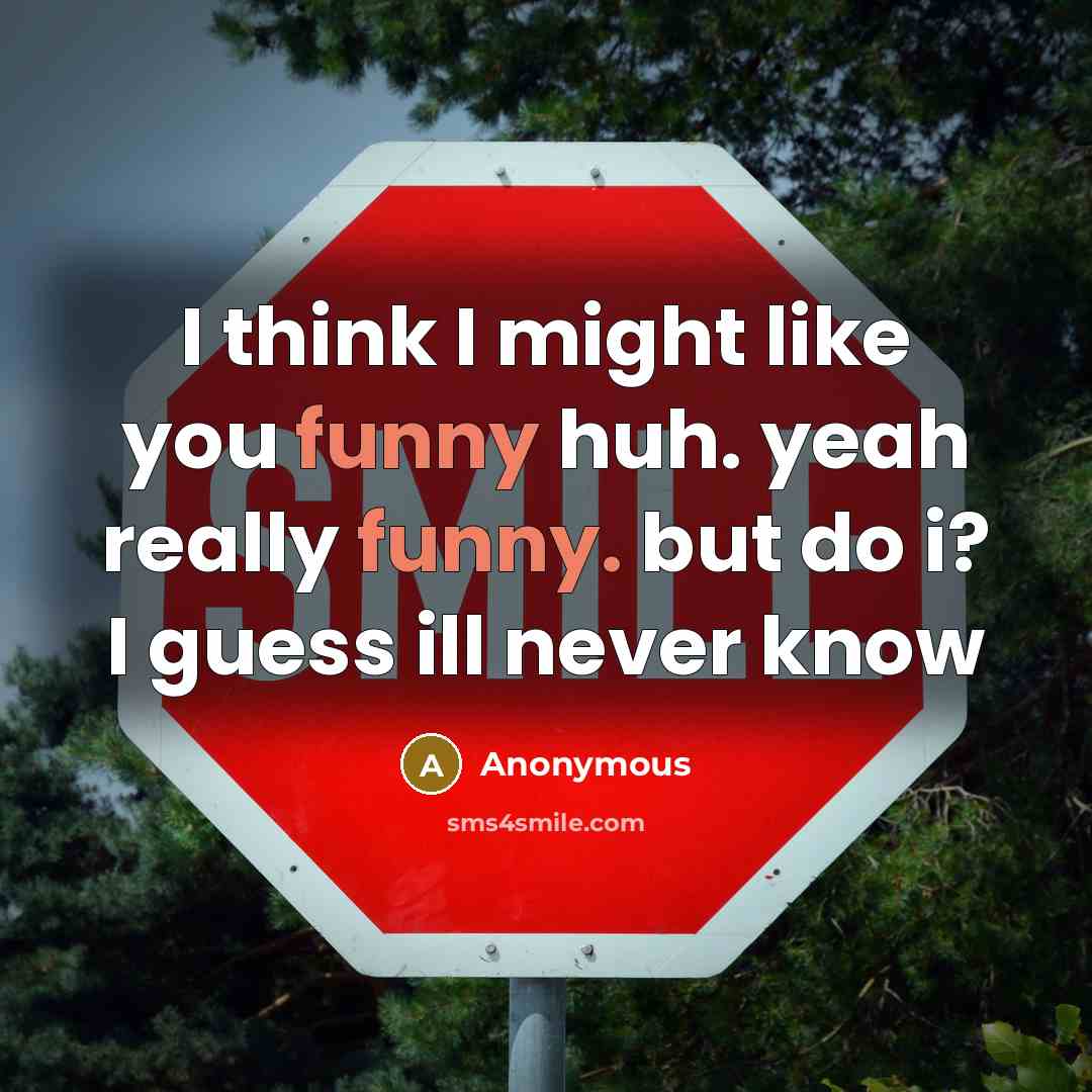 “I think I might like you funny huh. yeah really funny. but do i? I guess ill never know” quote by Anonymous