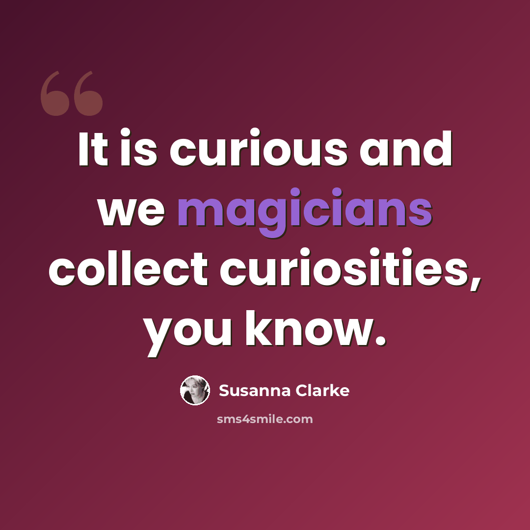 “It is curious and we magicians collect curiosities, you know.” quote by Susanna Clarke