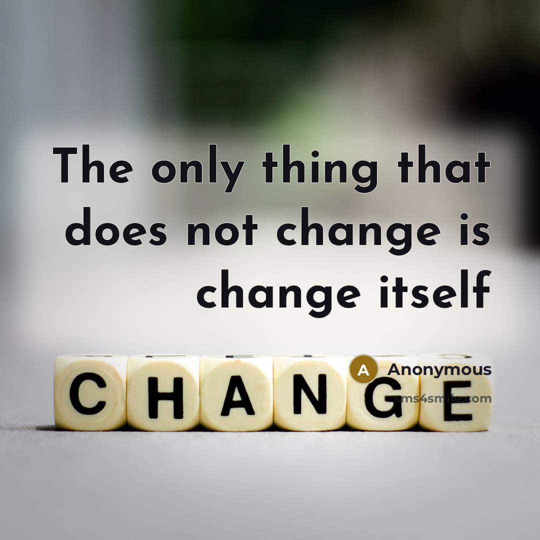 “The only thing that does not change is change itself” quote by Anonymous