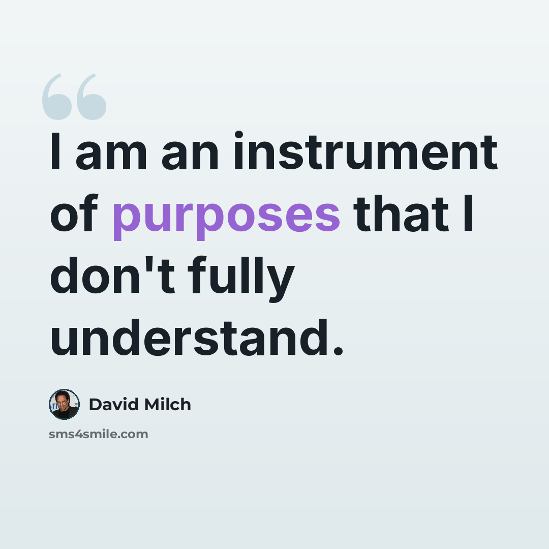 “I am an instrument of purposes that I don't fully understand.” quote by David Milch