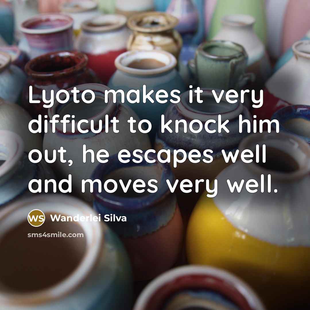 “Lyoto makes it very difficult to knock him out, he escapes well and moves very well.” quote by Wanderlei Silva