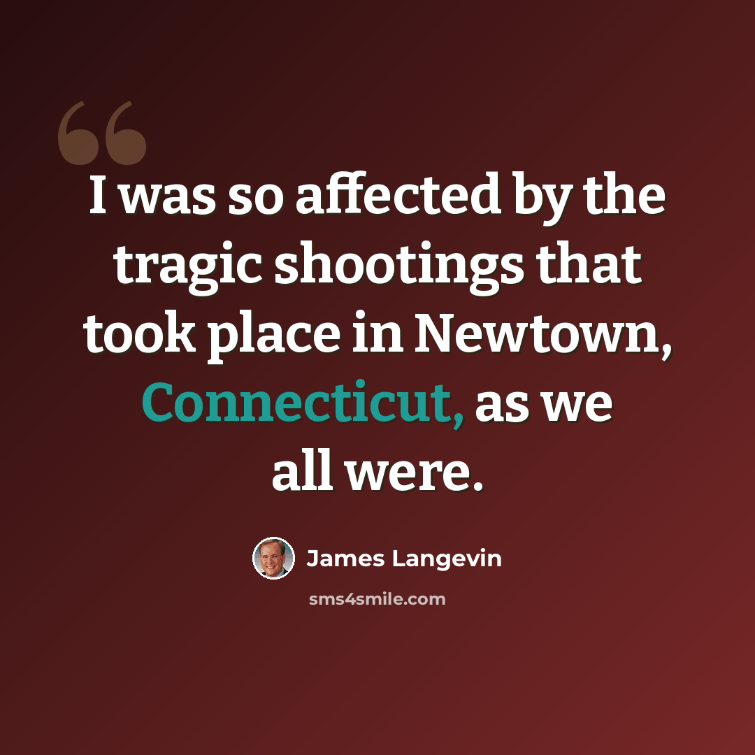 “I was so affected by the tragic shootings that took place in Newtown, Connecticut, as we all were.” quote by James Langevin