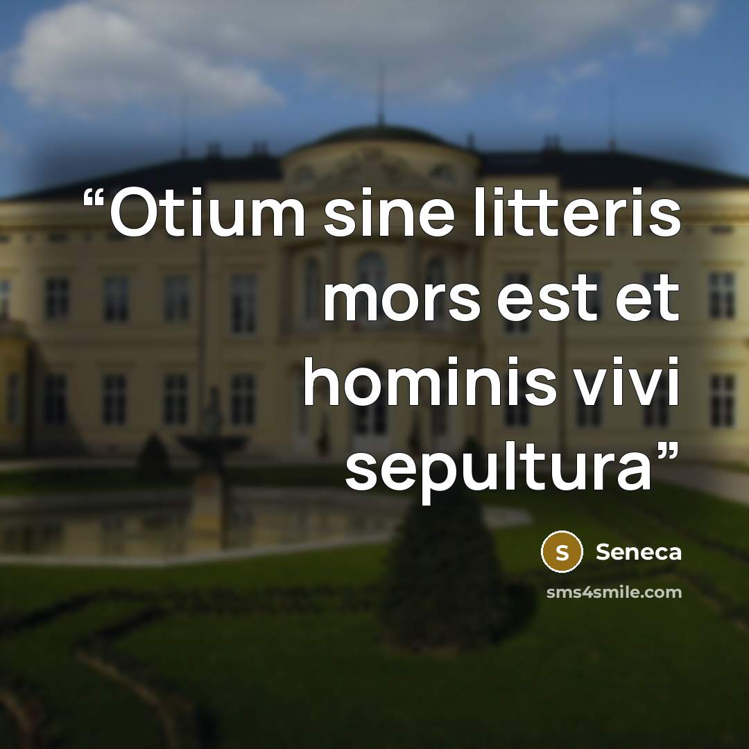 “Otium sine litteris mors est et hominis vivi sepultura” quote by Seneca