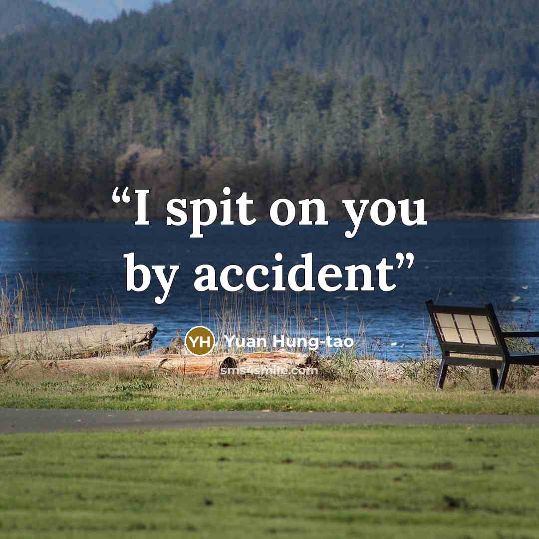 “I spit on you by accident” quote by Yuan Hung-tao