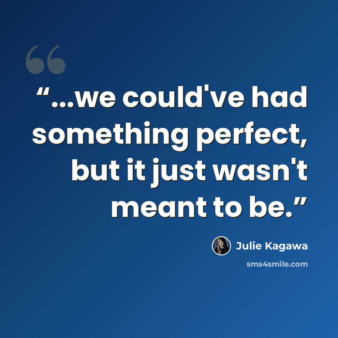 “...we could've had something perfect, but it just wasn't meant to be.” quote by Julie Kagawa