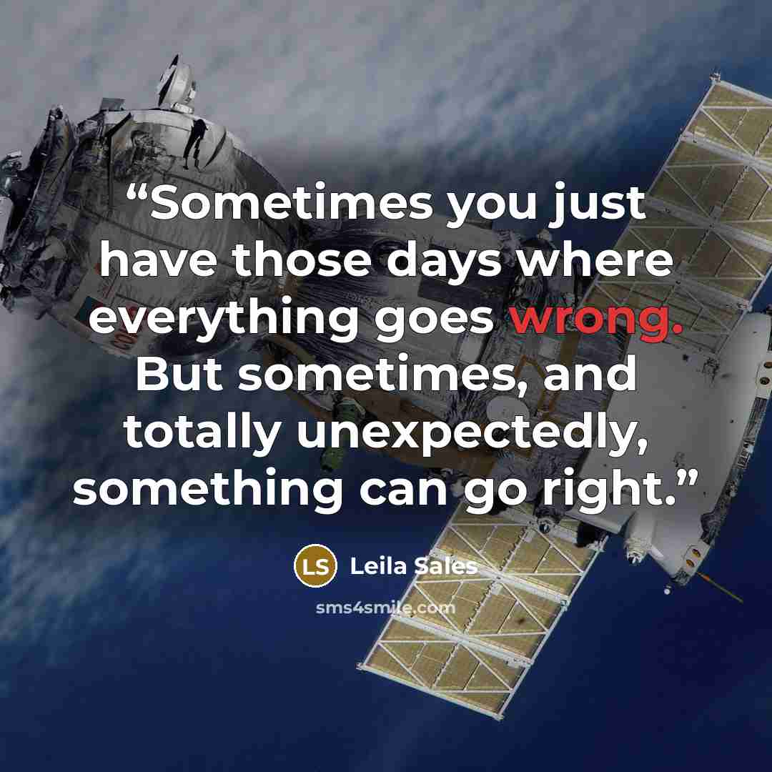 “Sometimes you just have those days where everything goes wrong. But sometimes, and totally unexpectedly, something can go right.” quote by Leila Sales