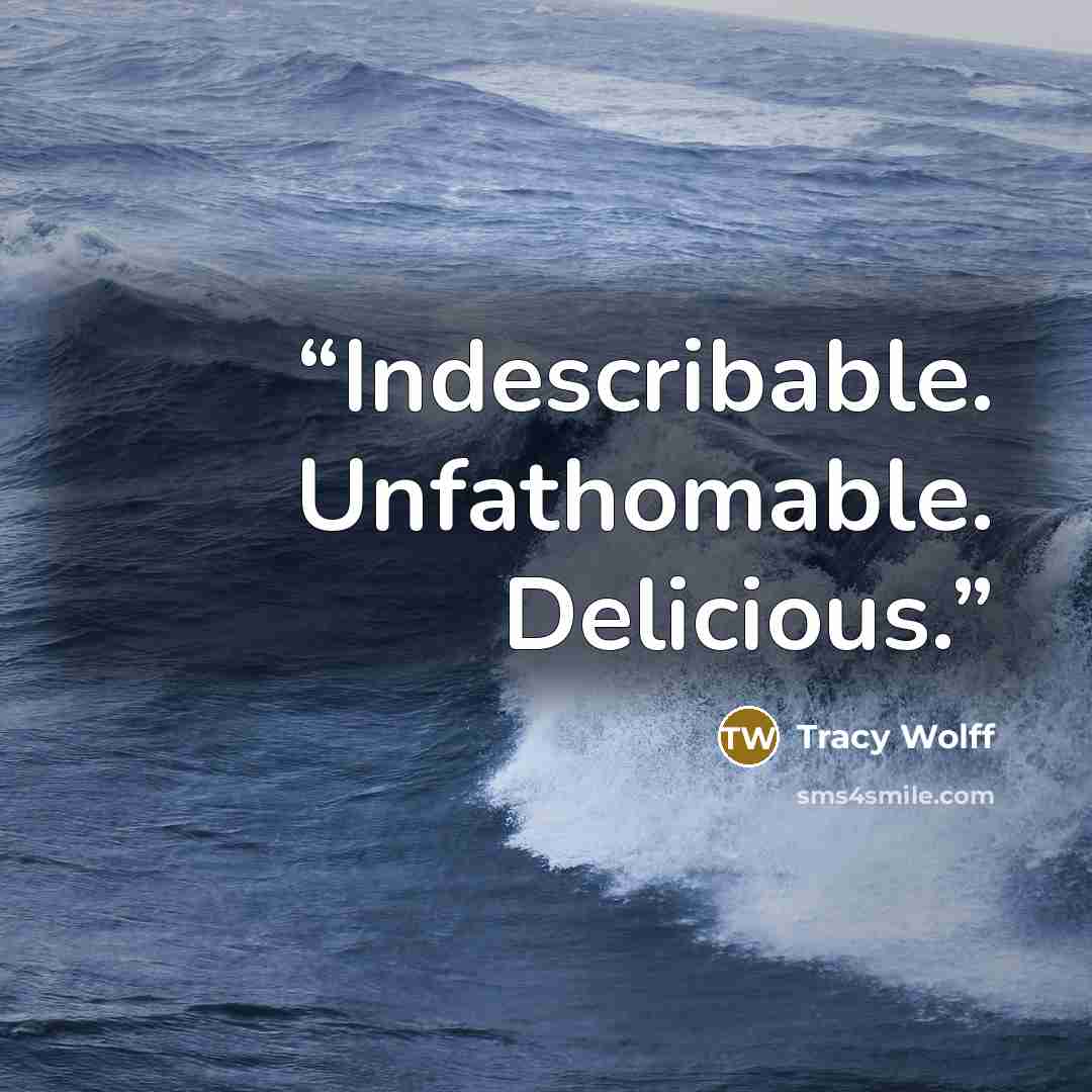 “Indescribable. Unfathomable. Delicious.” quote by Tracy Wolff
