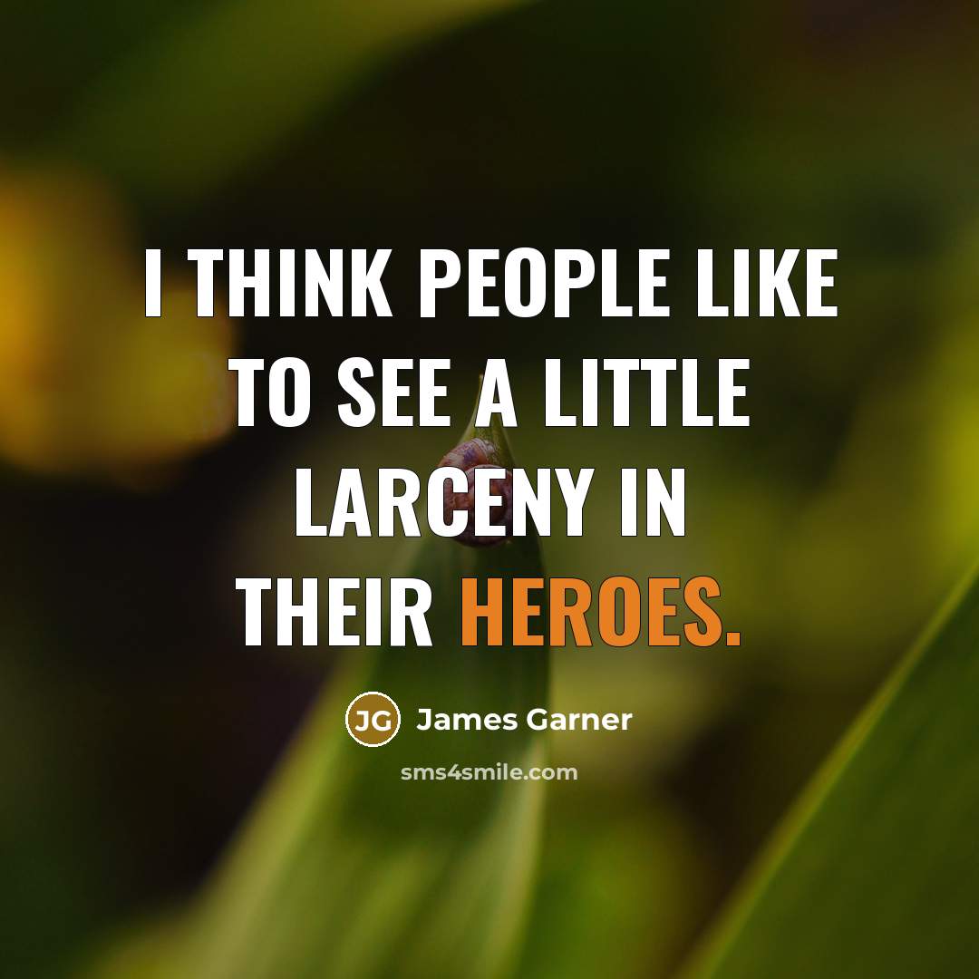 “I think people like to see a little larceny in their heroes.” quote by James Garner