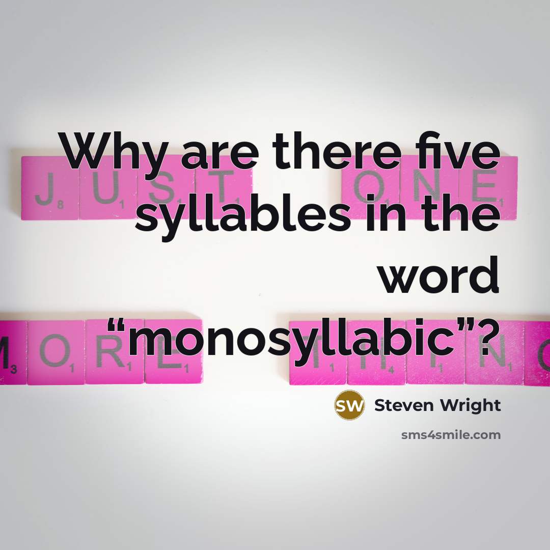“Why are there five syllables in the word “monosyllabic”?” quote by Steven Wright