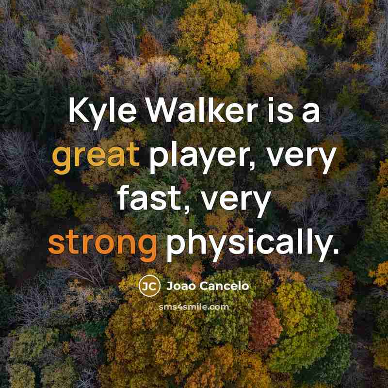 “Kyle Walker is a great player, very fast, very strong physically.” quote by Joao Cancelo