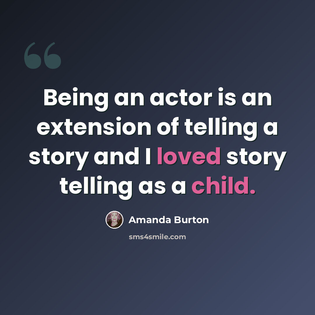 “Being an actor is an extension of telling a story and I loved story telling as a child.” quote by Amanda Burton