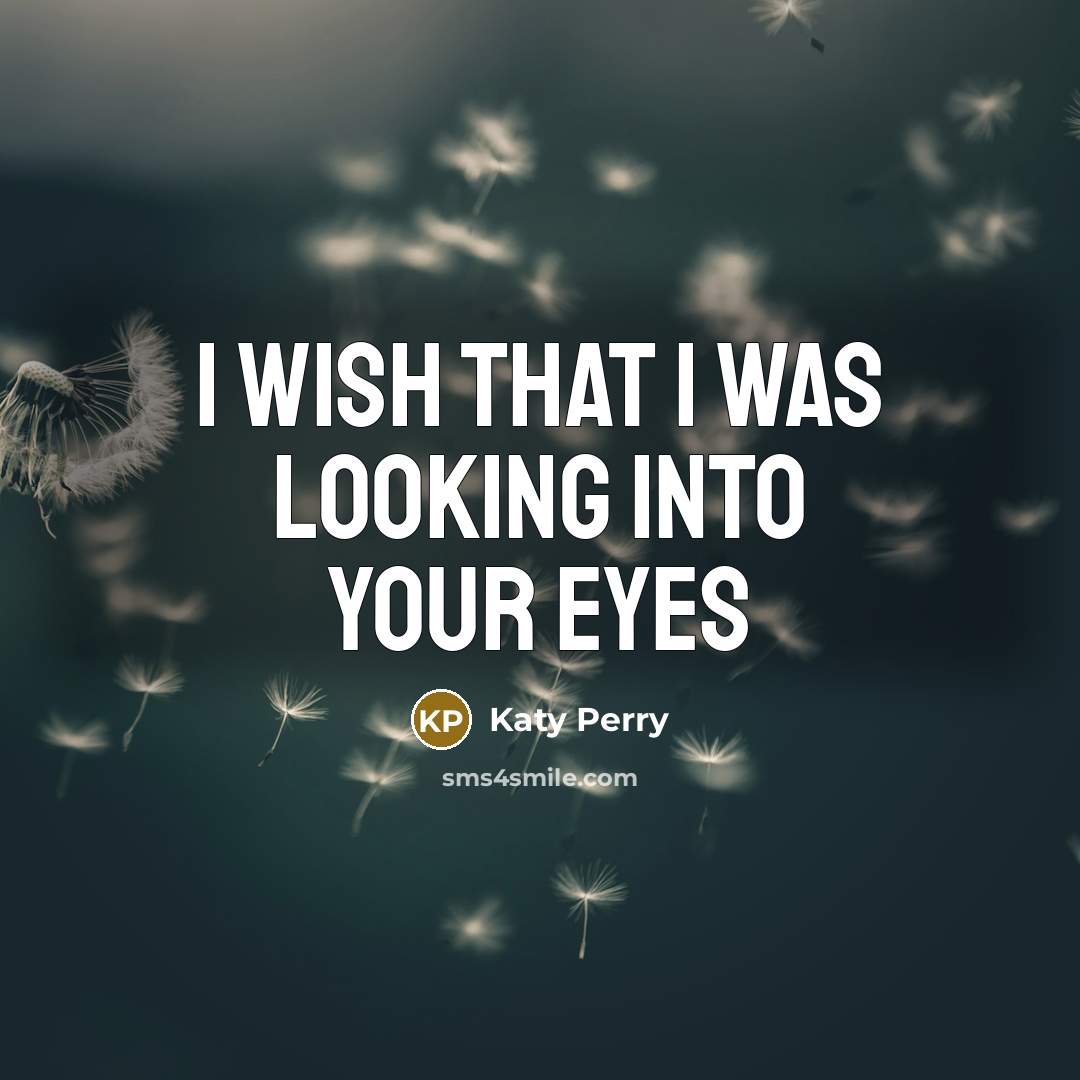 “I wish that I was looking into your eyes” quote by Katy Perry