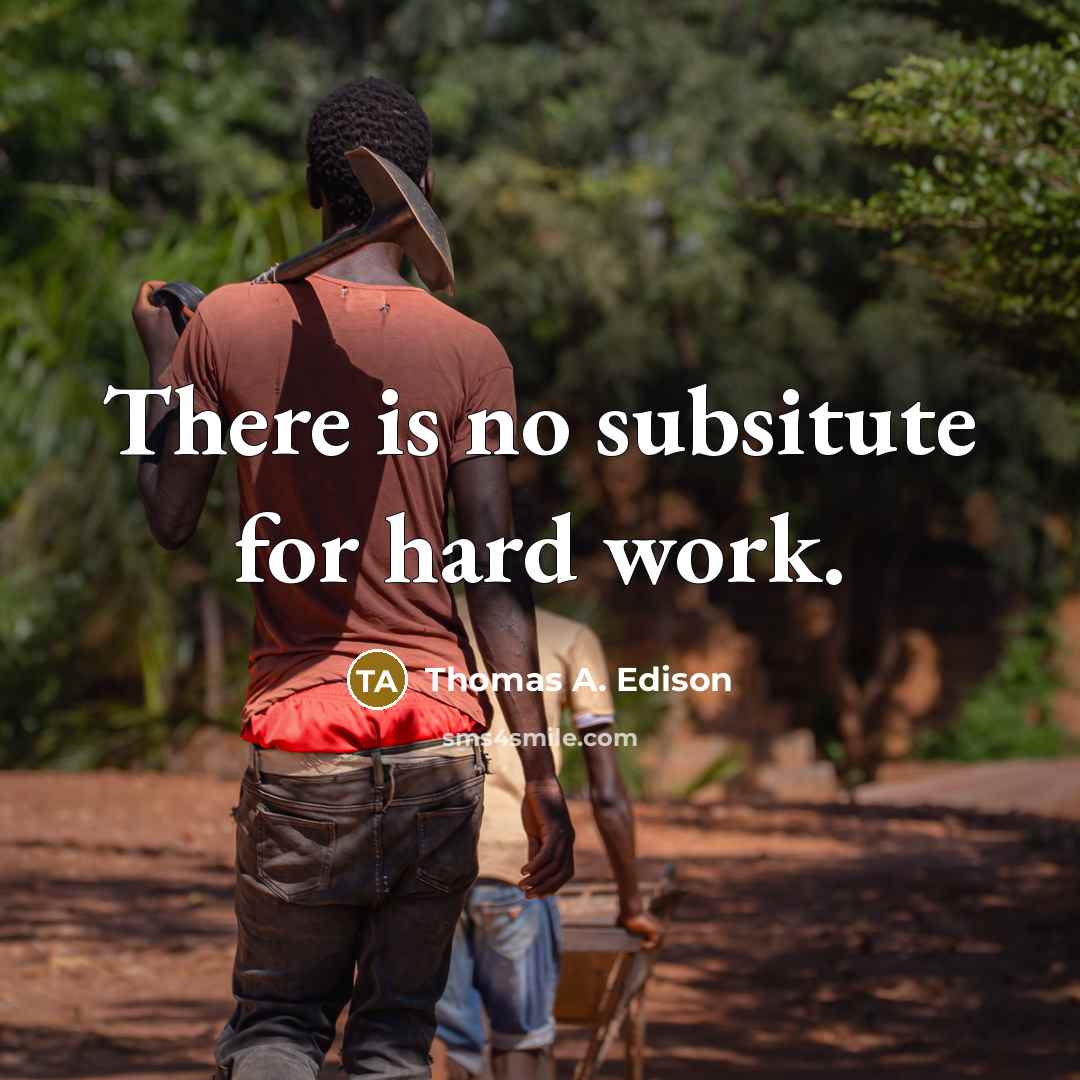 “There is no subsitute for hard work.” quote by Thomas A. Edison