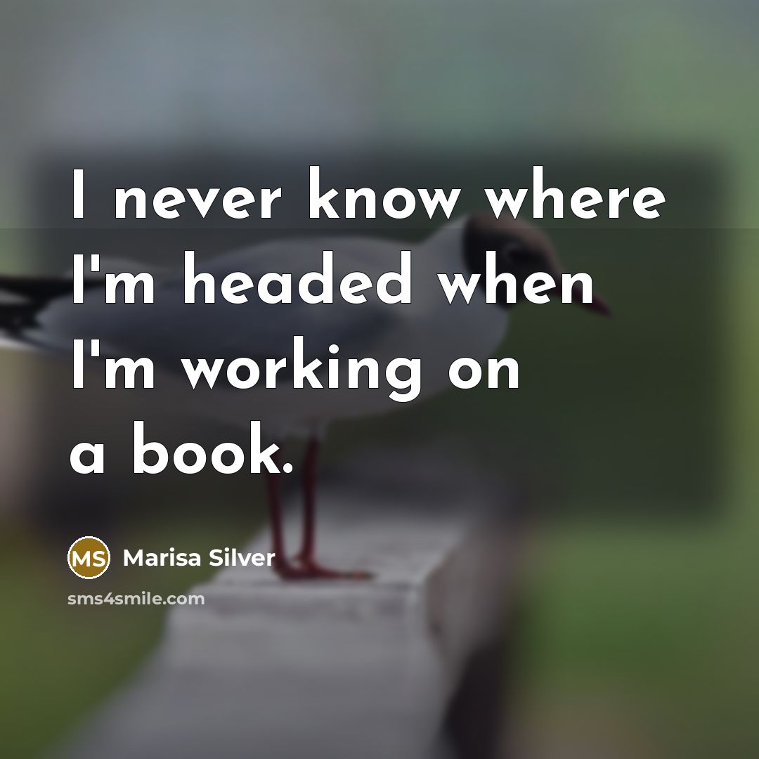 “I never know where I'm headed when I'm working on a book.” quote by Marisa Silver