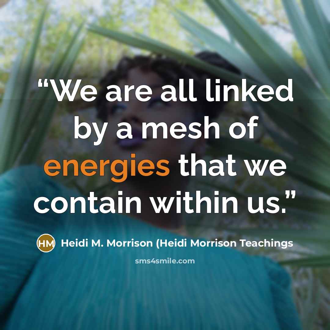 “We are all linked by a mesh of energies that we contain within us.” quote by Heidi M. Morrison (Heidi Morrison Teachings