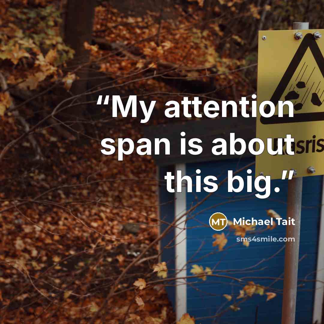 “My attention span is about this big.” quote by Michael Tait