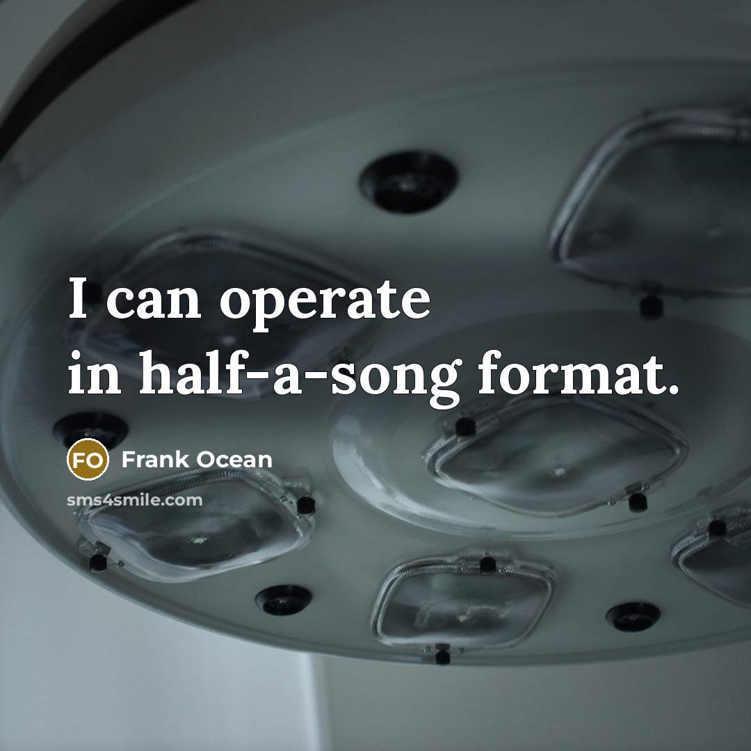 “I can operate in half-a-song format.” quote by Frank Ocean