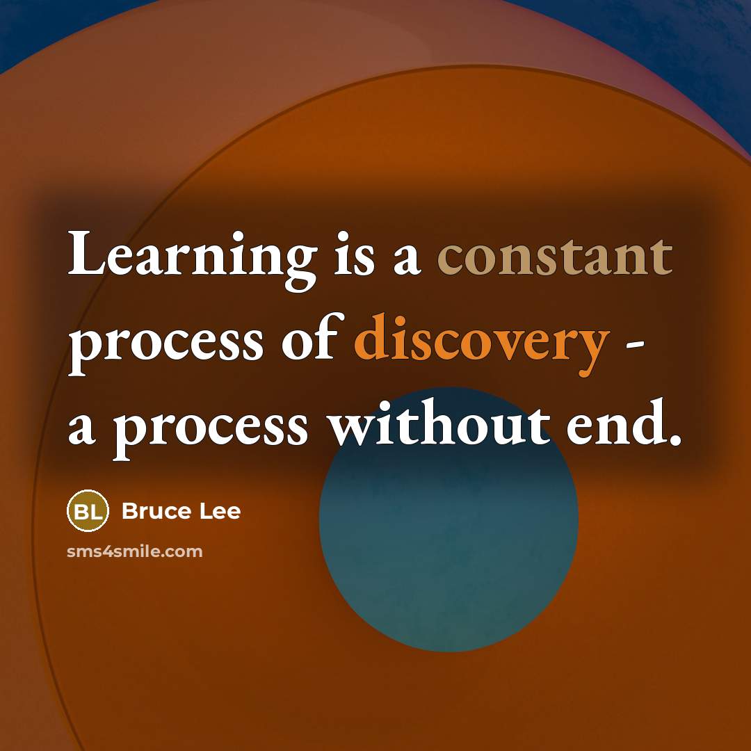 “Learning is a constant process of discovery - a process without end.” quote by Bruce Lee